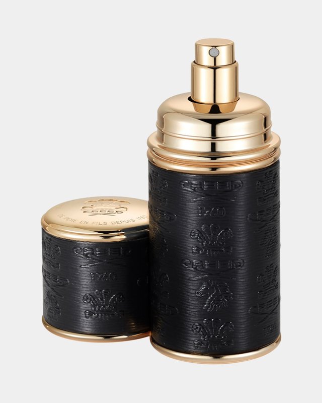 1.7 oz. Gold Trim/Black Leather Atomizer